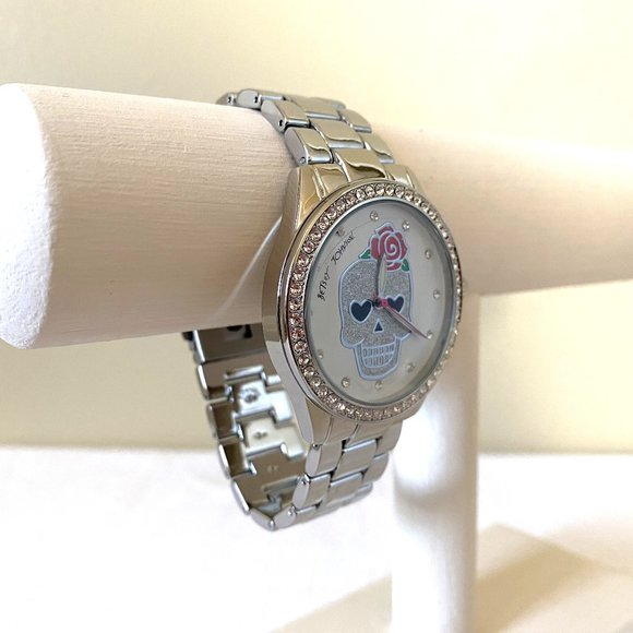 Betsey Johnson Crystal Sugar Skull Watch - Picture 4 of 6